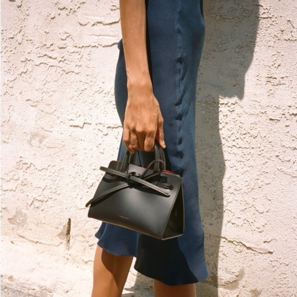 Mansur Gavriel Mini Mini Sunbag - Black/Flamma